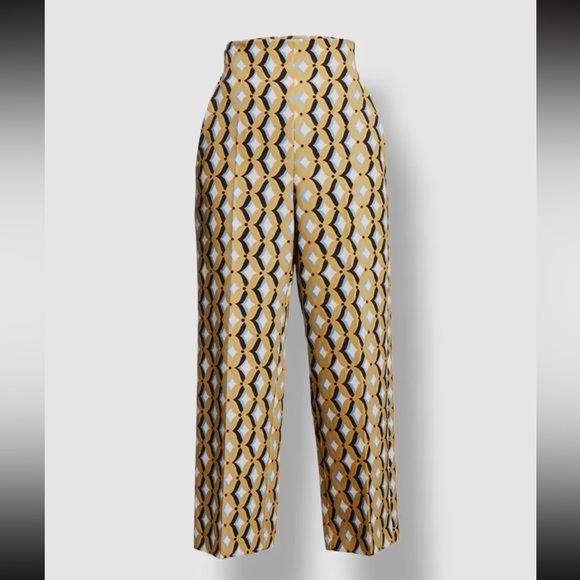MARELLA (Perla Gold Cropped Geometric Trousers)